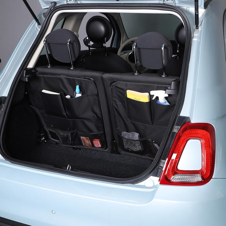 PIUGILH Kofferraum Organizer Geeignet für Fiat 500 2016-2024,Rücksitz Hänge Kofferraumtasche Aufbewa