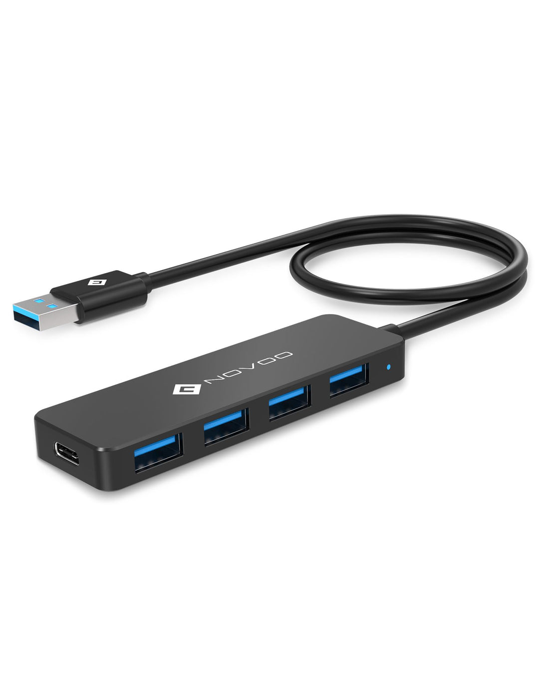 NOVOO USB C Hub, 4 Ports USB 2.0 SD Data Splitter, Simple and Practical Port USB Adapter for PS5/Mac
