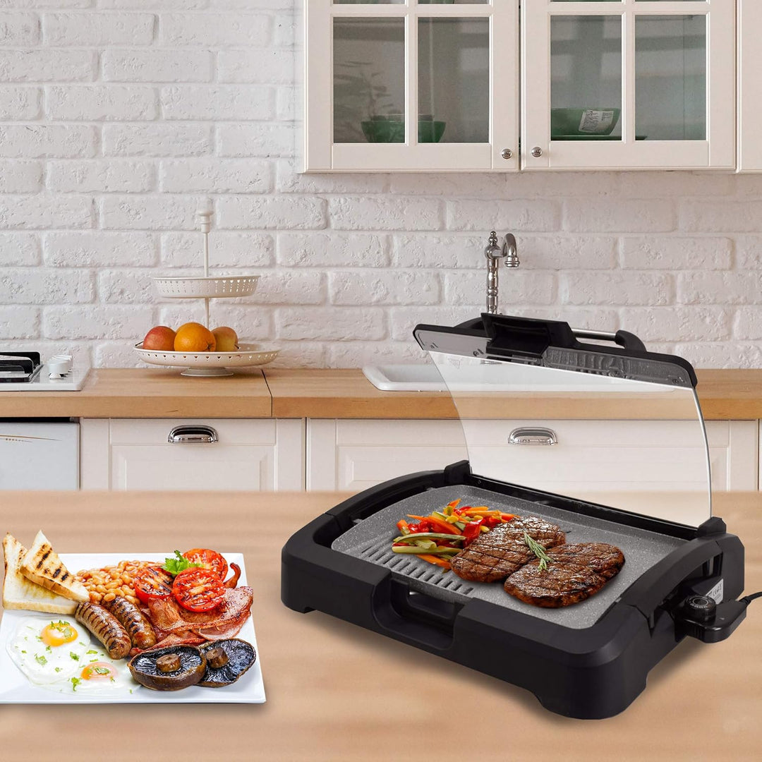 Syntrox Germany TG-2200W elektrischer Tischgrill mit Keramik Grillplatte Elektrogrill BBQ Grill Barb