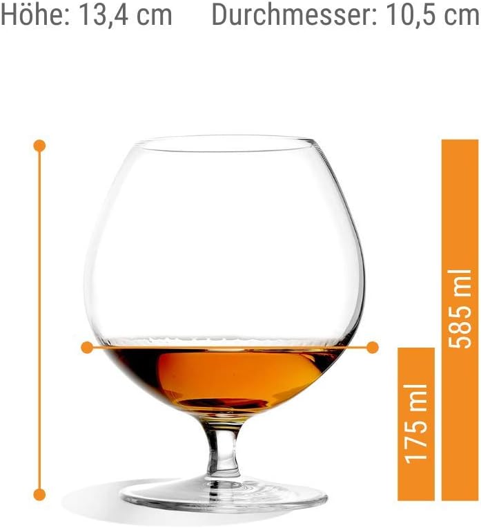 Stölzle Lausitz Cognacschwenker I 585 ml I 6er Set Cognac Gläser I spülmaschinenfest I edles bleifre