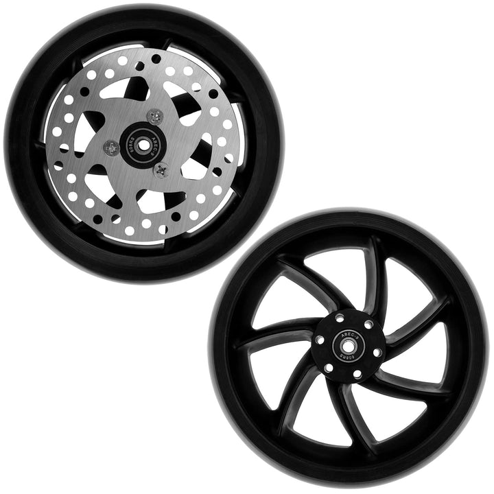 2 Stück Mach1 190x40mm (200x40mm) Big Wheel Kickscooter Rollen-Set mit Bremsscheibe inklusive Kugell