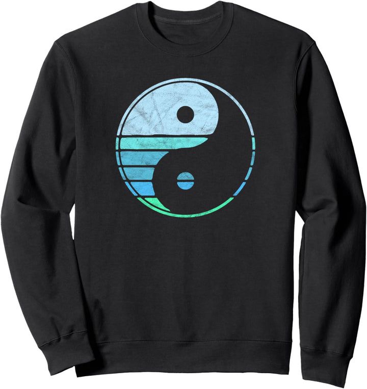 Vintage Yin Yang Eighties Minimalist Water and Life Design Sweatshirt