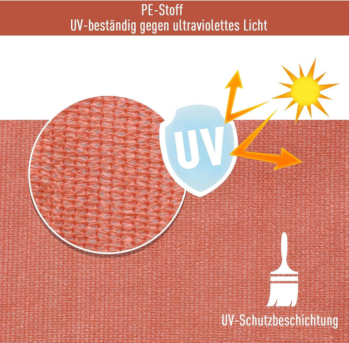 Outsunny Sonnensegel Sonnendach Sonnenschutz Dreiecke HDPE Grau 4 x 4 x 4 m 3x3x3m Rot, 3x3x3m Rot