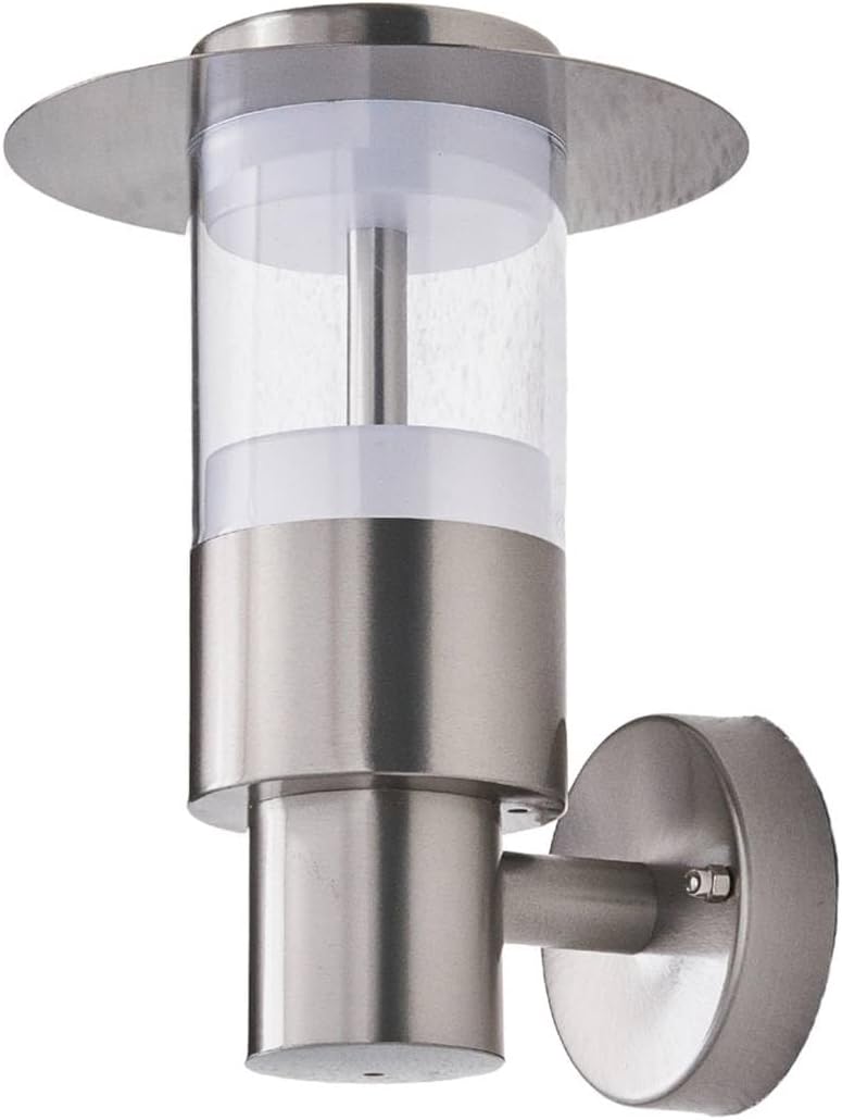 Lindby Edelstahl LED Wandlampe aussen, Aussenwandleuchte spritzwassergeschützt IP44, 1x 11W LED, war