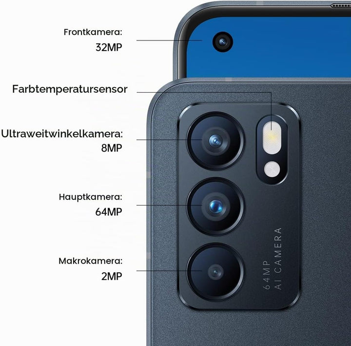 OPPO Reno6 5G, Dual, 128GB 8GB RAM, Stellar Black