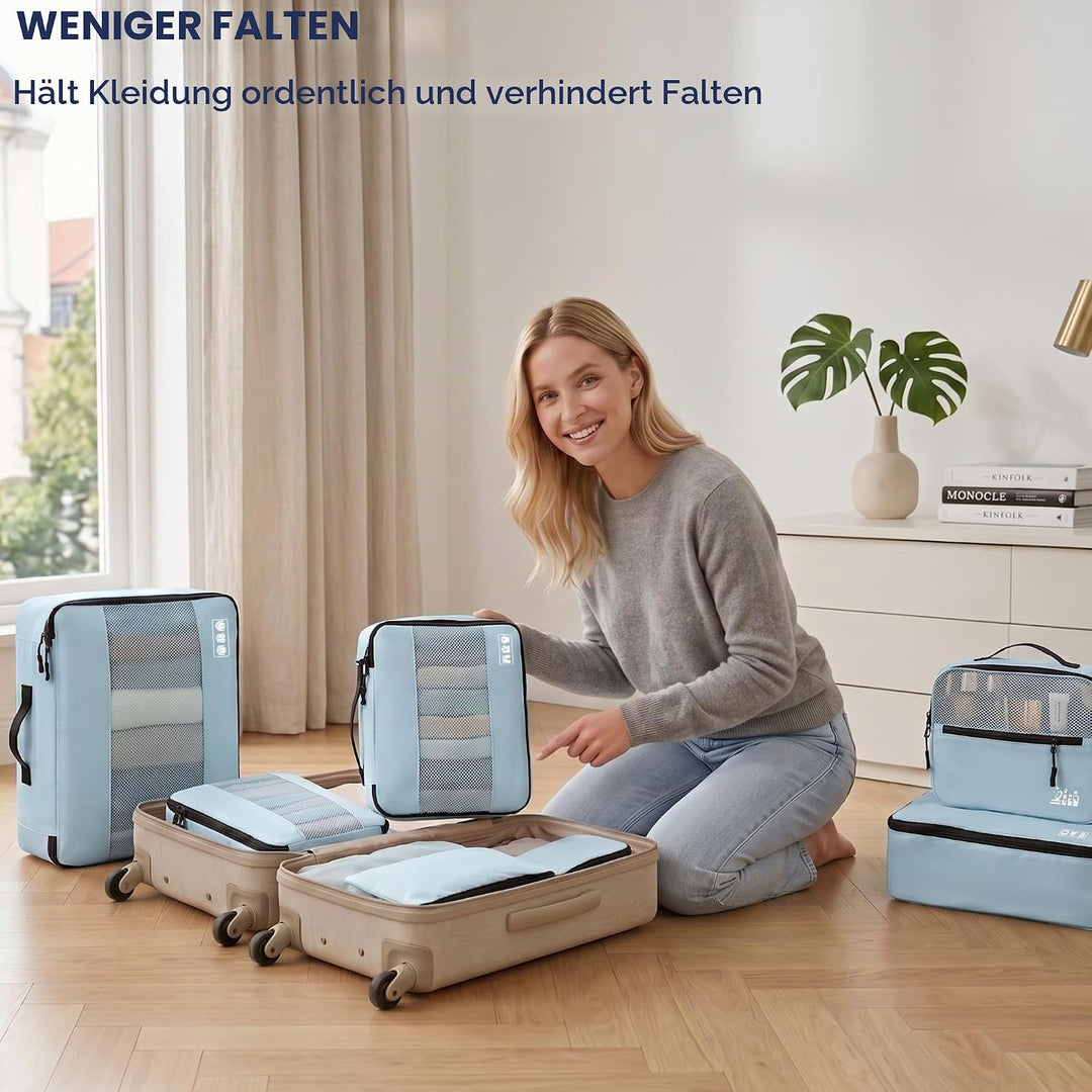 MURISE Koffer Organizer 8 Stück, Packing Cubes für Urlaub und Reisen, Packwürfel Packtaschen für Kof