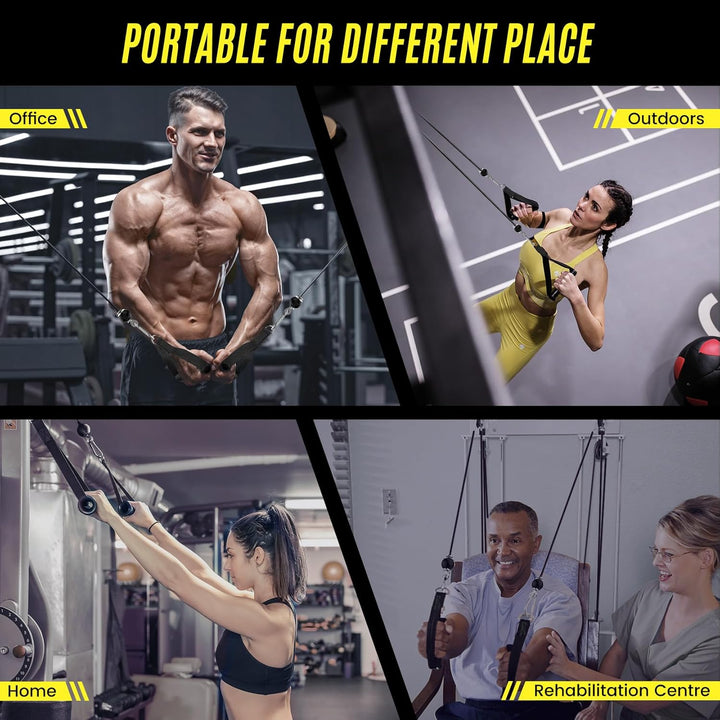 Concho Seilzugsystem für Fitnessstudio, verbessertes Gewichts-Riemenscheibensystem mit 3 abnehmbaren