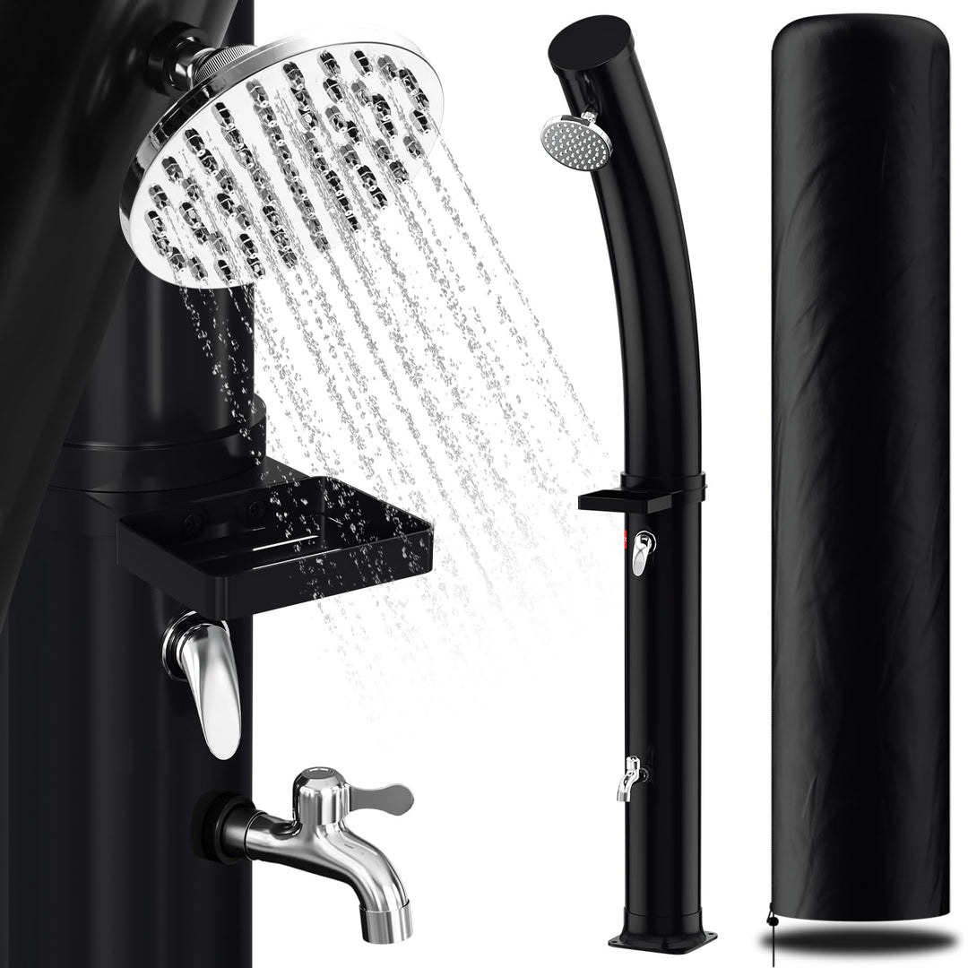 Solardusche 35L Bogen Solar Gartendusche warmes Wasser Bis Zu 60°C Ohne Stromanschluss Pooldusche Ca