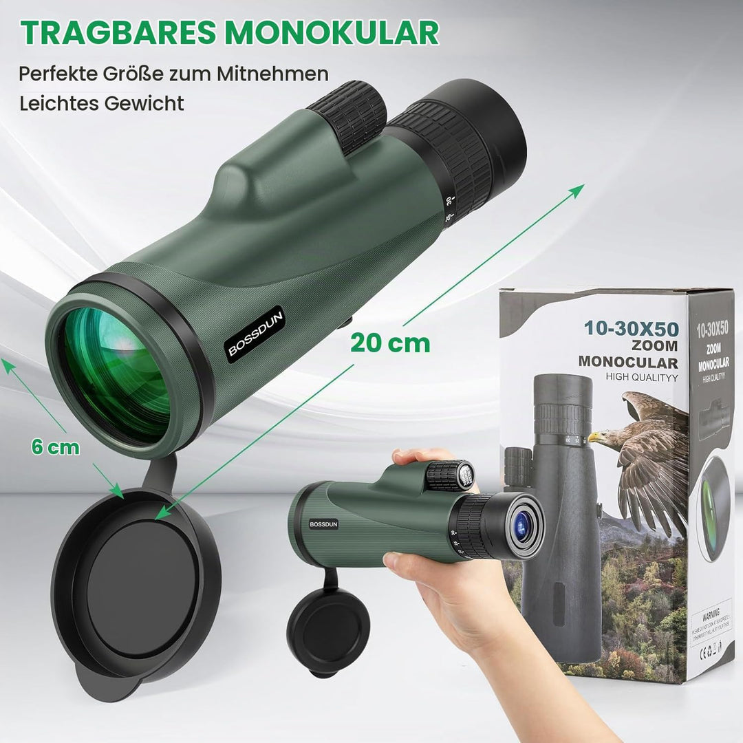 Zoom-Monokular-Teleskop, Hochleistungs-Monokular-Teleskop für Smartphone mit Stativ, HD-Monokular fü