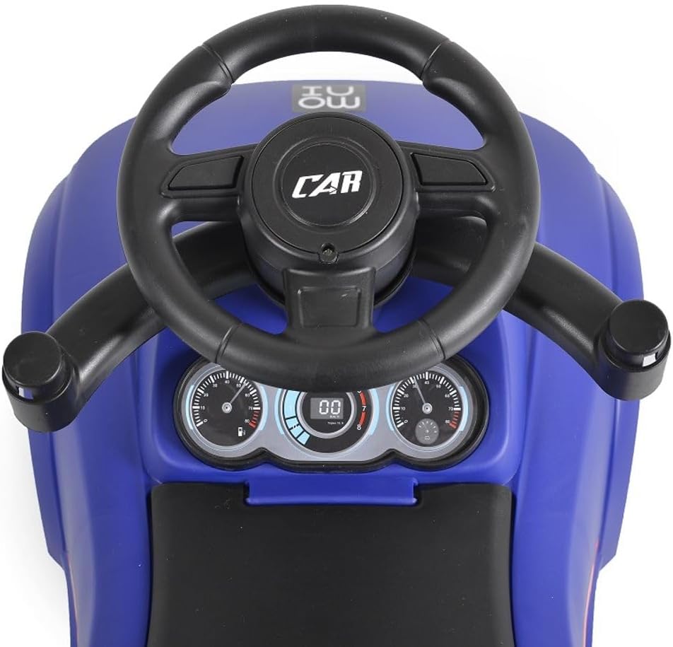Moni Rutschauto, Victory 2 in 1 Rutscher mit Griff Lehne Fussstütze Musikfunktion blau, Blau