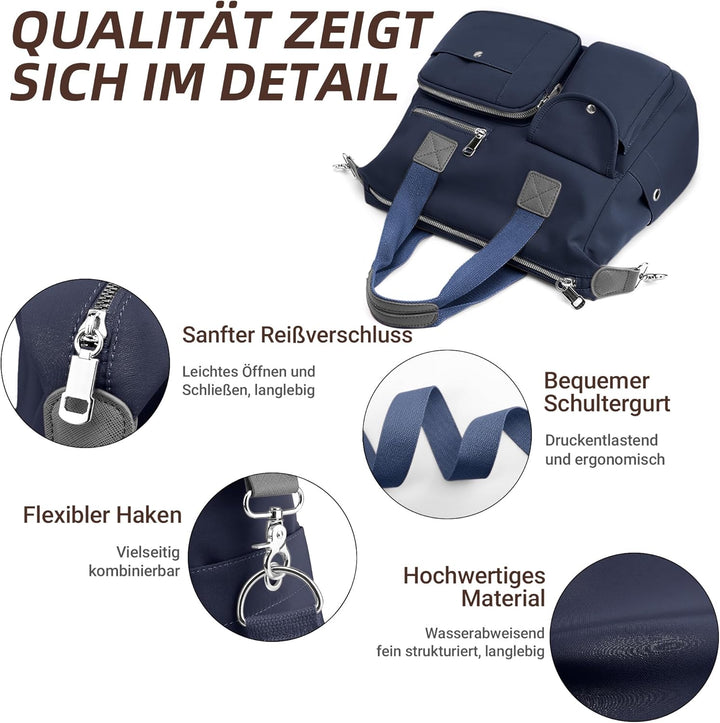 DIRRONA Elegant Damen Umhängetasche Gross Kapazität Handtasche Casual Reise Schultertasche Multi Tas
