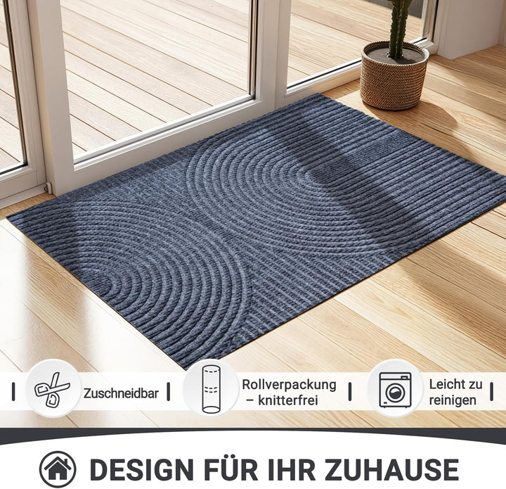 Fussmatte 60x90cm, rutschfeste Maschinenwaschbare Schmutzfangmatte, Teppich Wohnzimmer Innen und Aus