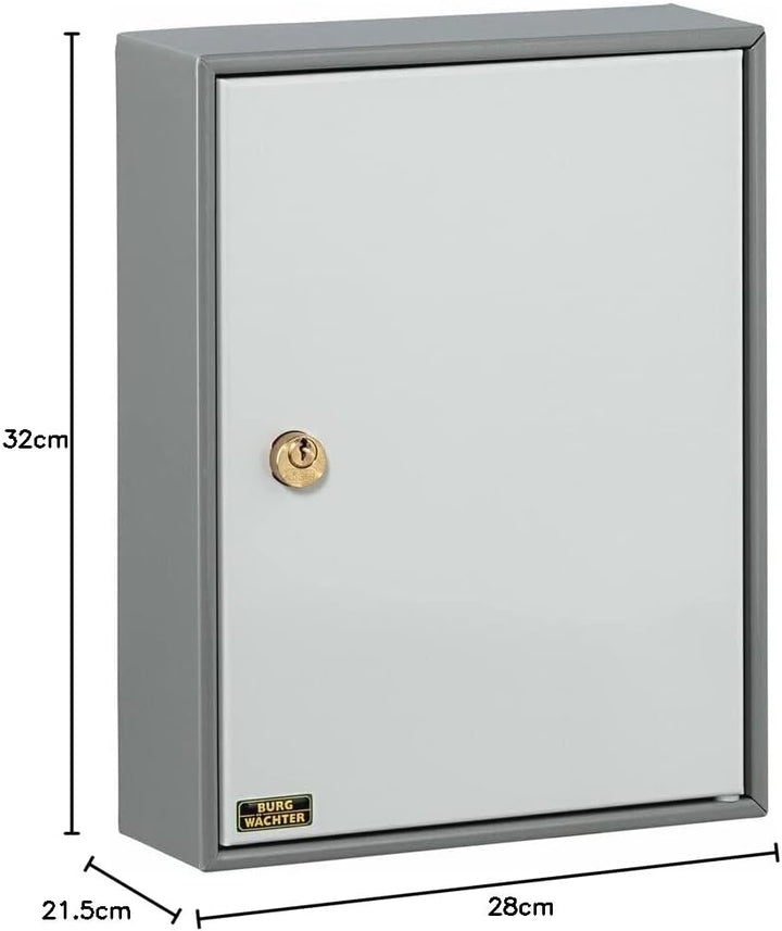 Burg-Wächter Schlüsselschrank zur Wandmontage, 57 Haken, Türanschlag rechts, Stahlblech, 6700/57 R,
