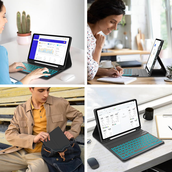 Hülle mit Tastatur für Samsung Galaxy Tab A11 Plus 11 Zoll 2025, Tastatur für Samsung Teblet A9/A11