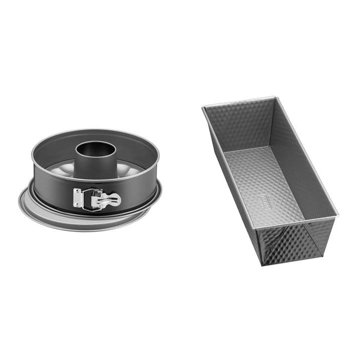 Kaiser Inspiration Springform 26 cm rund, 2 Böden, Flach- und Rohrboden, runde Backform, Kuchenform