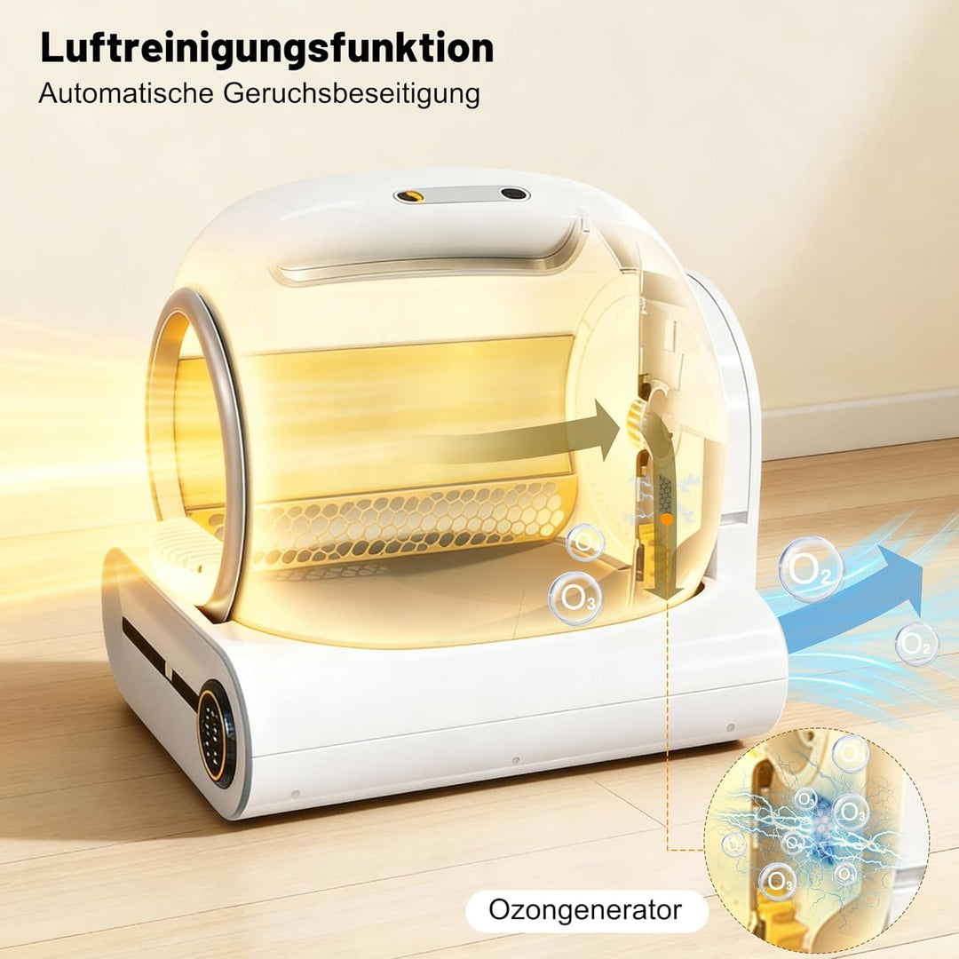 Merax Selbstreinigende Katzentoilette, Automatisches Katzenklo, APP-Steuerung/65L Max Kapazität/Infr