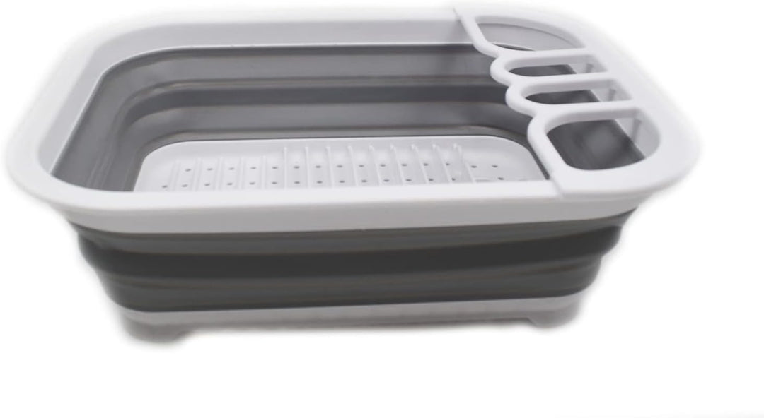 SAMMART 7.5L Collapsible Dish Drainer - Foldable Drying Rack Set - Portable Dinnerware Organizer - S