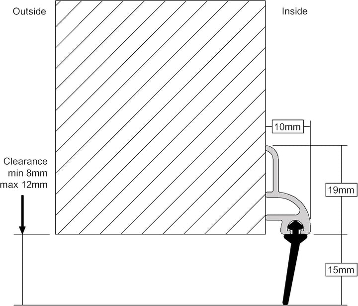 Stormguard 03SR0210838A Türdichtung mit Gummi-Unterseite aus Aluminium, 838 mm 838mm / 33inches long