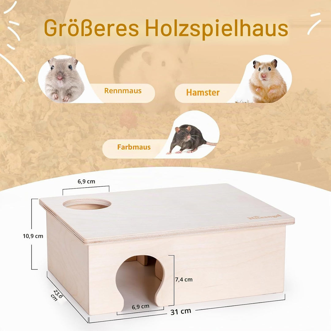 Niteangel Birkenkammer-Labyrinth-Hamsterversteck – kleine Haustiere, Waldhaus, Lebensräume, Dekorati