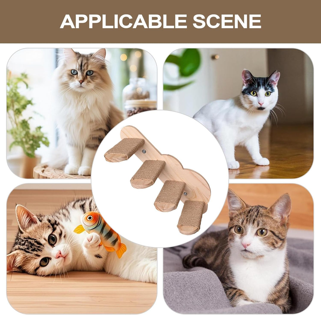 Katzen Wandstufe | Kletterstufen Schwebende Holztreppe Für Die Wand,Möbelregal Sitzstufen Für Schlaf