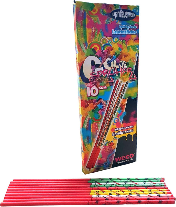 Weco 100 Color Sprüher 20cm - Kinder Fackel - Handfontäne