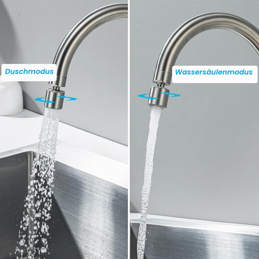 ONECE Küchenarmatur mit 2 Modi Brause, Wasserhahn Küche Hochdruck Spültischarmatur aus Edelstahl, 36