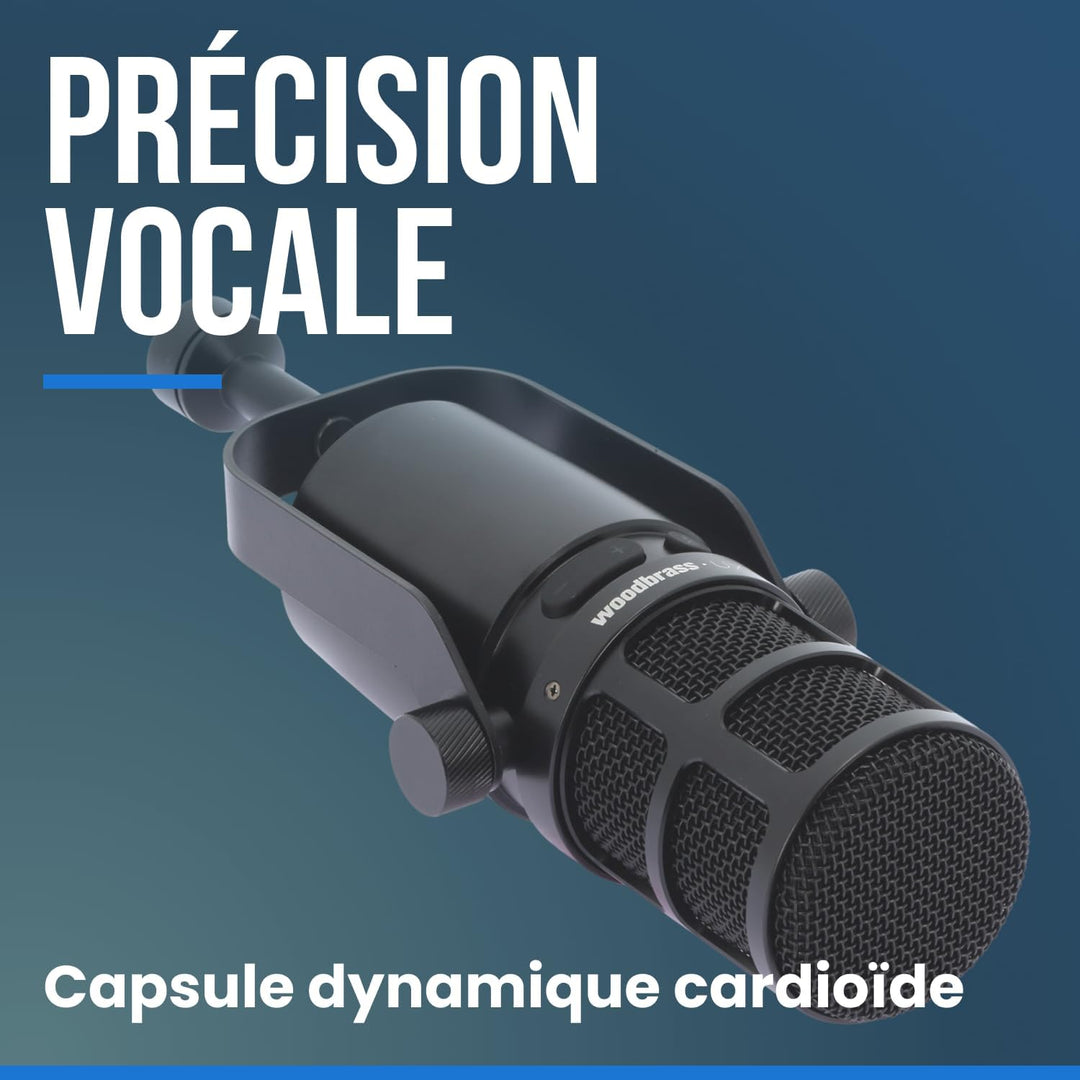 WOODBRASS UX1 Stimmmikrofon und Instrumentenmikrofon, USB + XLR, dynamische Nierencharakteristik, Pr