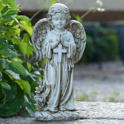 Tuzsocr Solar Engel Gartenstatuen - Betende Engel, LED-Schutzengel-Figur, Wetterfeste Engel Figur am
