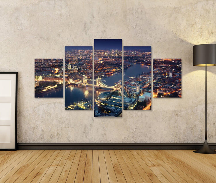 islandburner Bild auf Leinwand London In Der Nacht Mit Städtischen Architekturen Und Tower Bridge Wa