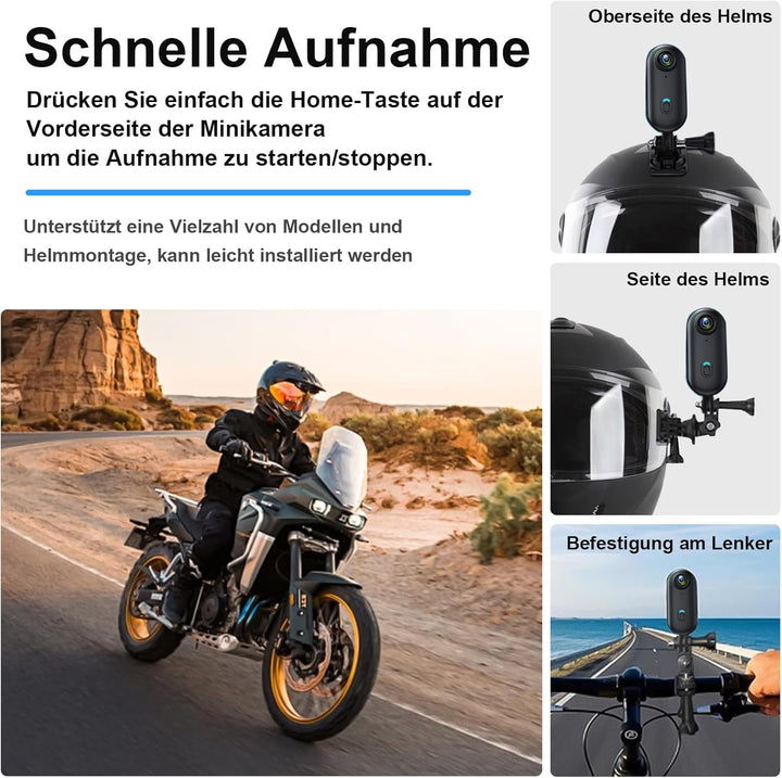 Action Cam, 170° Wifi Action Kamera, HD 1080P Motorradhelmkamera, 16GB-Magnet-Fahrradvideokamera, Wa
