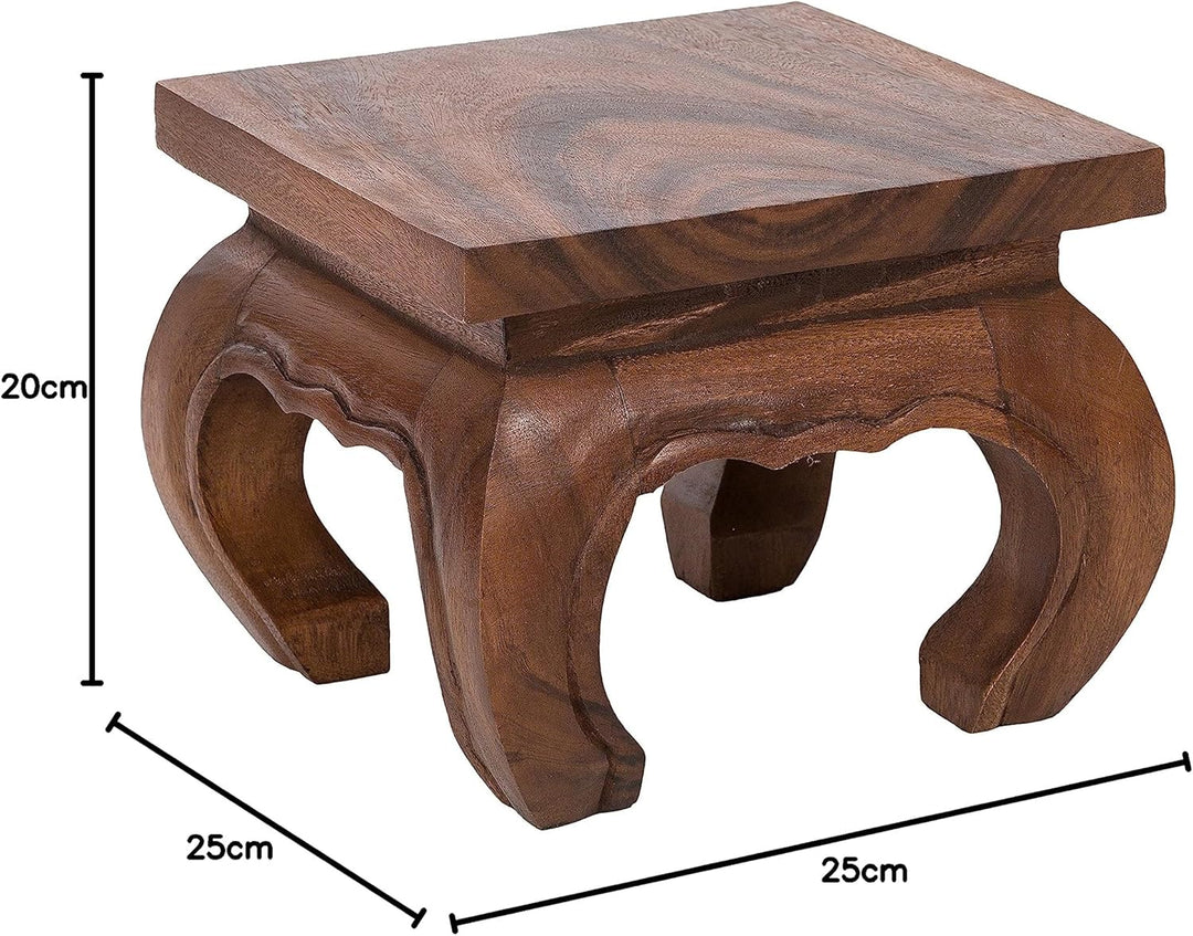 Opiumtischchen 25x25x20cm Massivholz Handarbeit, nussbraun Small Nussbraun, Small Nussbraun