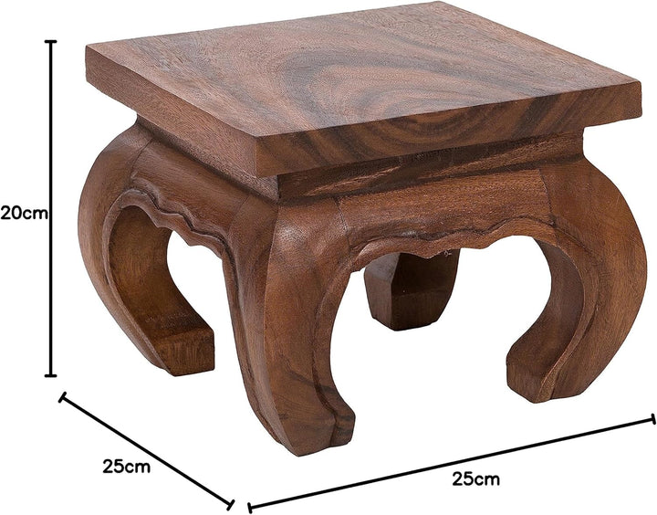 Opiumtischchen 25x25x20cm Massivholz Handarbeit, nussbraun Small Nussbraun, Small Nussbraun