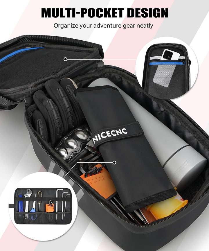 NICECNC Motorrad-Heckkotflügeltasche, Dirt-Bike-Tasche, Rücksitz mit Werkzeug-Rolltasche, Dirt-Bike-