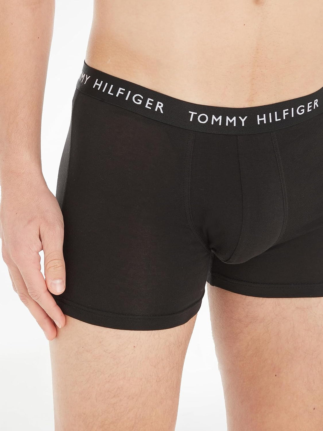 Tommy Hilfiger Herren 3er Pack Boxershorts Trunks Unterwäsche, Schwarz (Black/Black/Black)