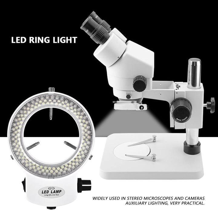 LED Mikroskop Ringleuchte, 144 LED-Perlen, Einstellbare Helligkeit, ss, für Stereomikroskop und Schm