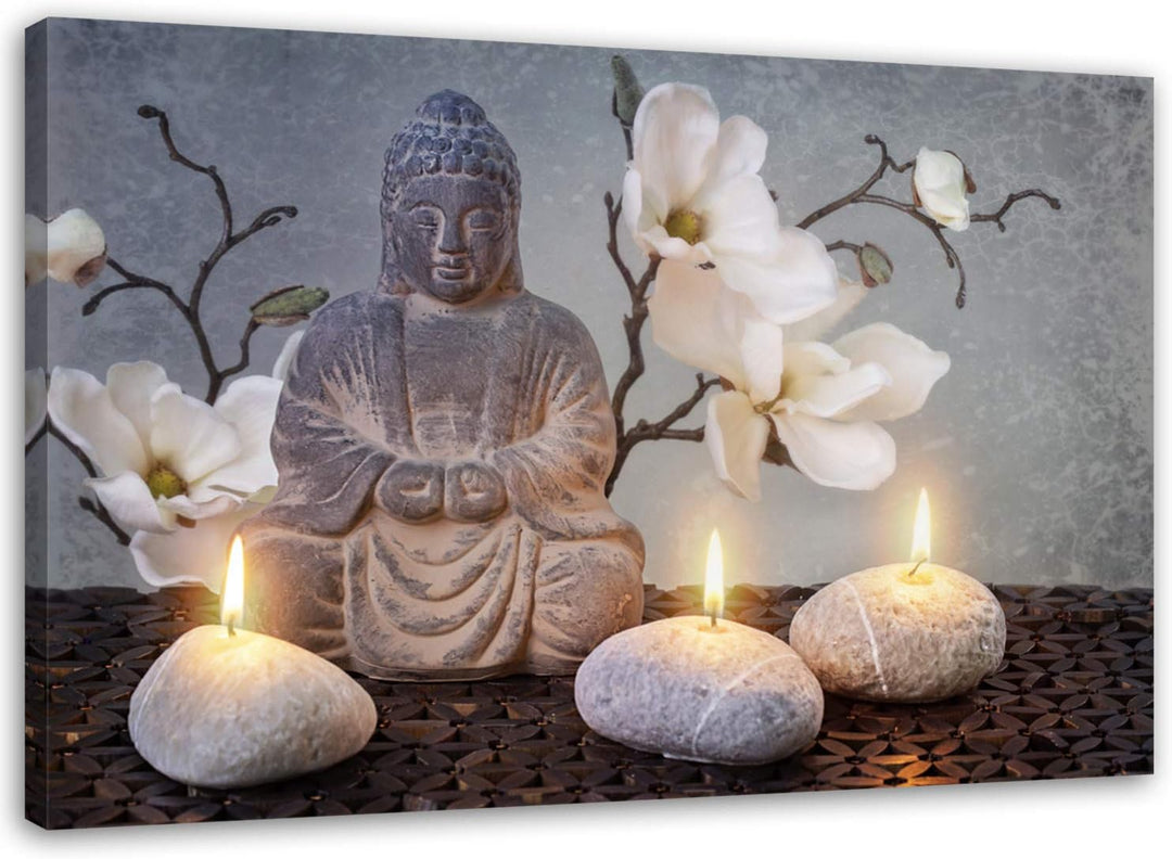 Feeby Frames, Leinwandbild, Bilder, Wand Bild Wandbilder, Kunstdruck 40x60cm, BUDDHA, ZEN-KULTUR, KE