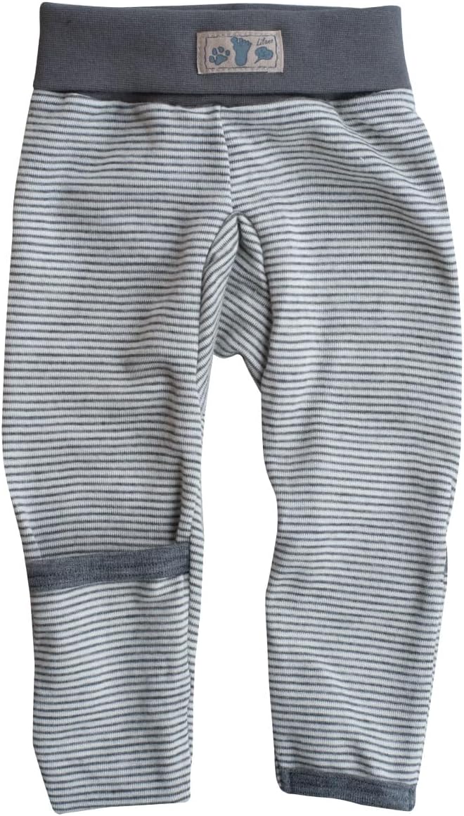 Lilano, Merino Baby Hose Nabelbund mit Umschlag, 70% Wolle (Bio), 30% Seide, 210gr./m² 68 Hellgrau /