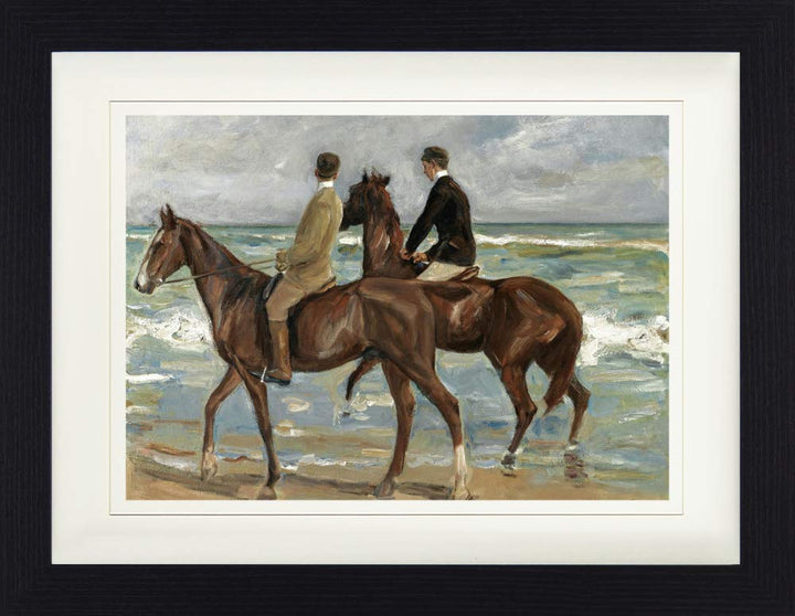 1art1 Max Liebermann Poster Zwei Reiter Am Strande, 1901 Gerahmtes Bild Mit Edlem Passepartout | Wan