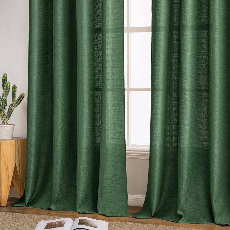 MIULEE 2er Set Voile Vorhang Sheer Leinenvorhang mit Ösen Transparente Unregelmässige Textur Lichtdu