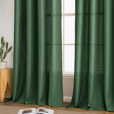 MIULEE 2er Set Voile Vorhang Sheer Leinenvorhang mit Ösen Transparente Unregelmässige Textur Gardine