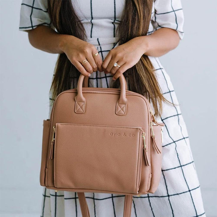 Ayla &amp; Co Mini-Tasche, Übergangs-Minimal-Wickeltasche, veganes Leder, mit erweiterbaren Taschen, int