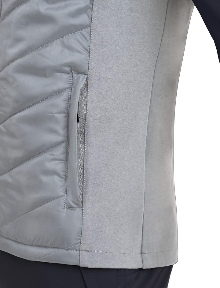 TCA Herren Excel Runner Leichte und gepolsterte Weste mit Reissverschlusstaschen L Hellgrau, L Hellg