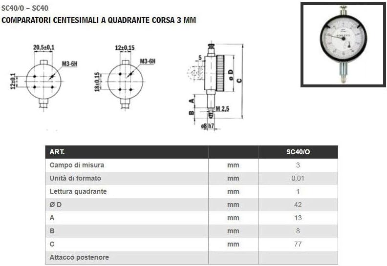 Messuhr Borletti mit Ständer magnetische beschreibbare LTF Art. 79.03 + SC61R