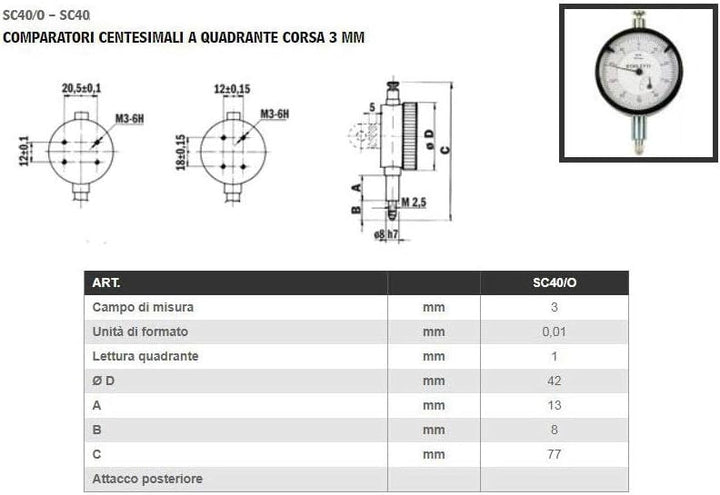 Messuhr Borletti mit Ständer magnetische beschreibbare LTF Art. 79.03 + SC61R