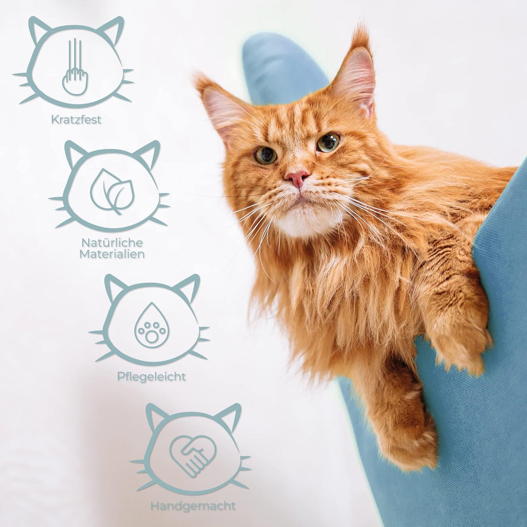 Kahume Katzenbett waschbar, Katzenkorb aus Baumwollseilen, ECO Katzenkörbchen, Hundebett Korb gefloc