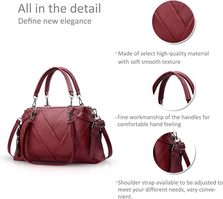 NICOLE & DORIS Handtaschen für Damen Modern Henkeltasche Schultertasche Weiche PU Leder Umhängetasch