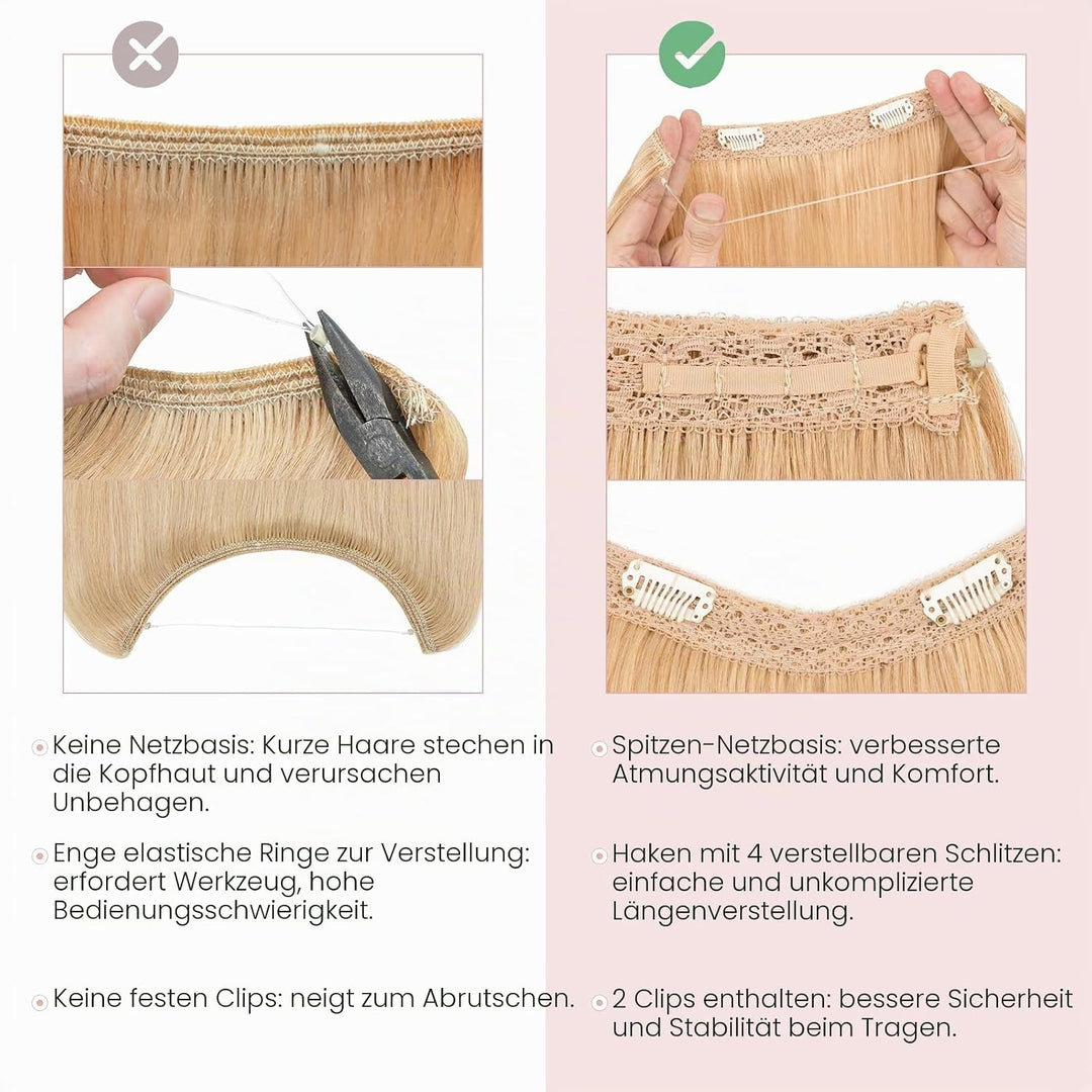 Extensions Echthaar mit transparenter Schnur, Silk-co Wire in ExtensionsBlond 65g, Secrets Hair Exte