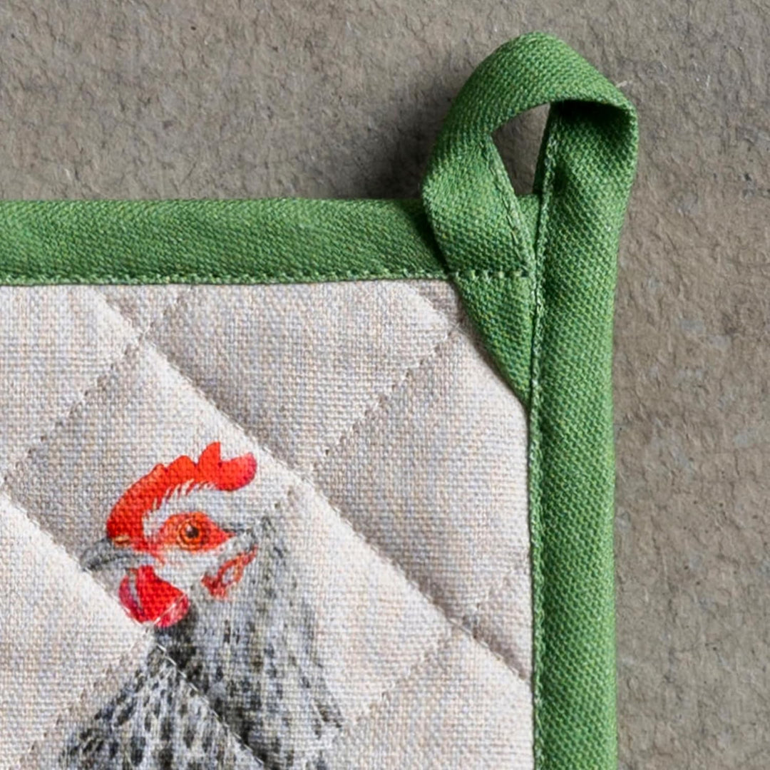 Maison d' Hermine Topflappen, 100% Baumwolle, Ostern-Topfhalter, 2er-Set, hitzebeständig, mit Schlei