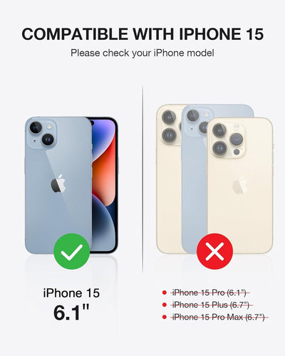 OCASE iPhone 15 Hülle(2in1) Leder Stossfestes Case [Abnehmbare magnetische Hülle] [Kabelloses Laden]