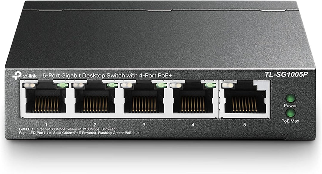 TP-Link TL-SG105E 5-Ports Gigabit Easy Smart Managed Netzwerk Switch mit TL-SG1005P 5-Port Gigabit L